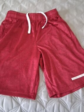 Boys Liberty Pro Red Athletic Shorts Size YM Drawstring White Trim